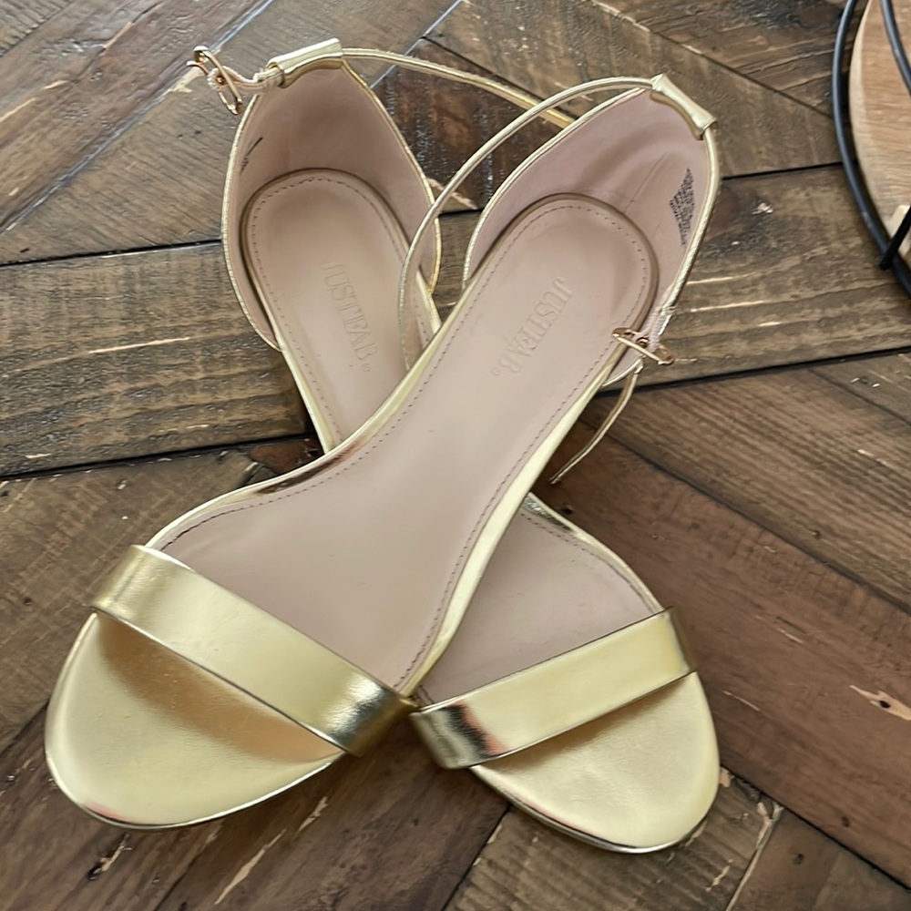 Gold block heels